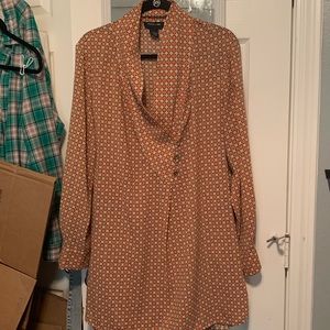 Vintage Style Patterned Tunic with Tie Belt Sz 16